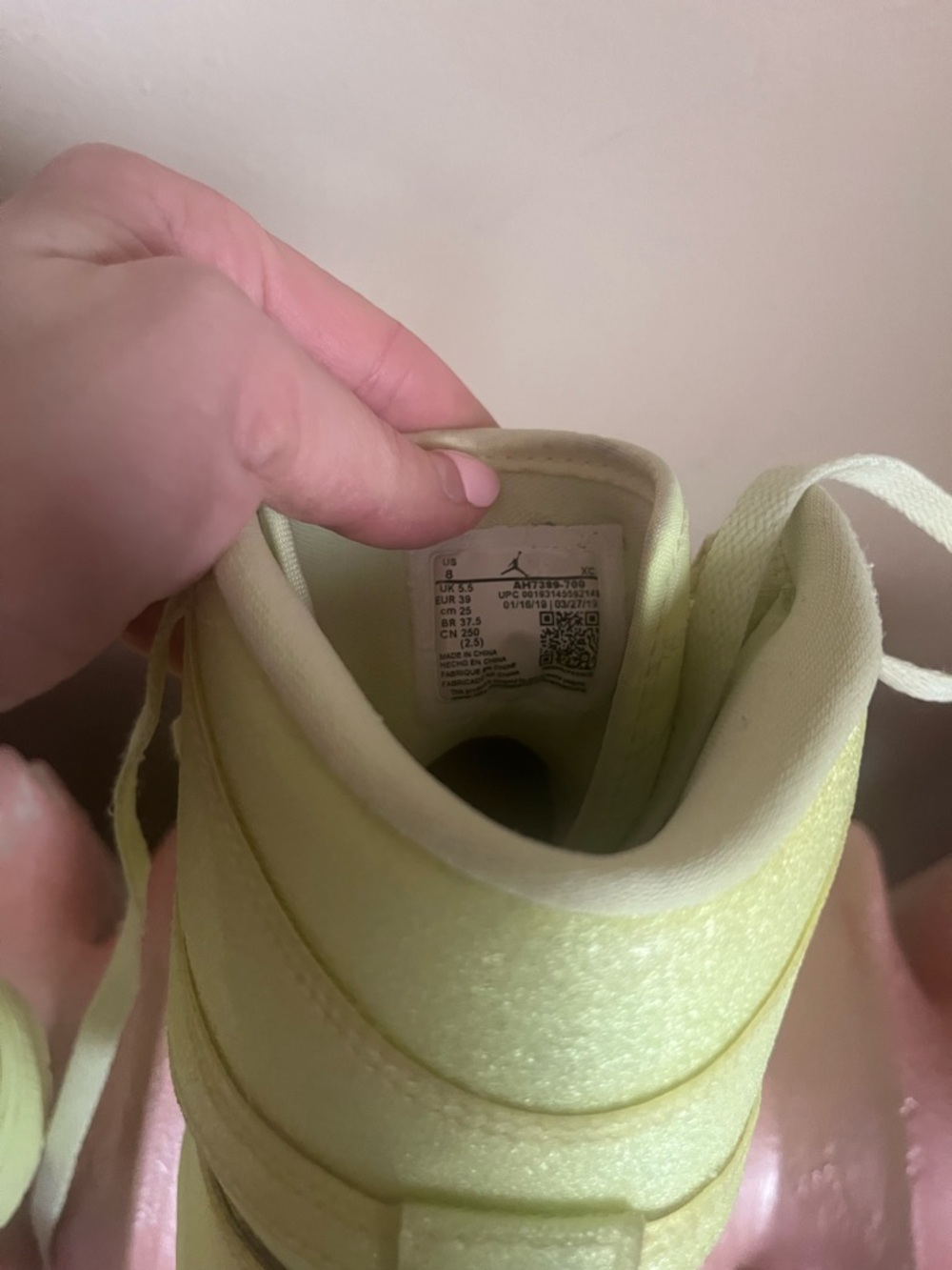 Nike Jordan 1 Retro High Barely Volt (Women's) - Picture 13 of 13